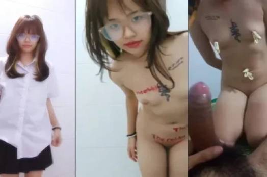 Em gái kính cận thích bạo dâm trói tay kẹp vú