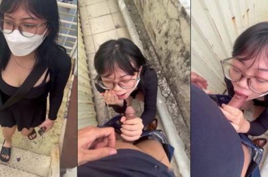 Em gái đeo kính rủ lên sân thượng ngắm mà thành đồ chơi cho em xả